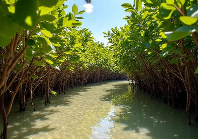 Mangrove restoration project in Southeast Asia
